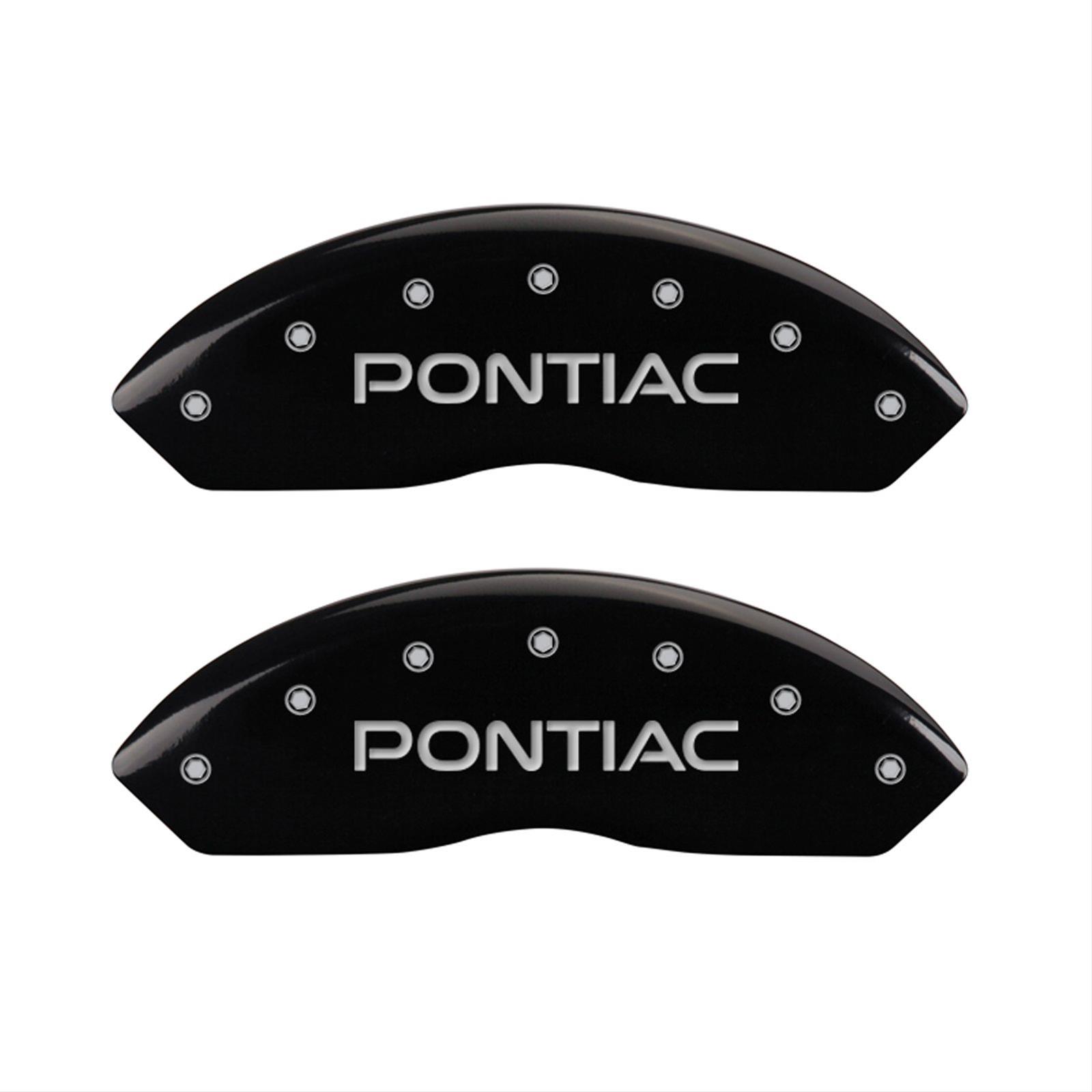MGP 4 Caliper Covers Engraved Front & Rear Pontiac Black Finish Silver Char 2007 Pontiac Solstice