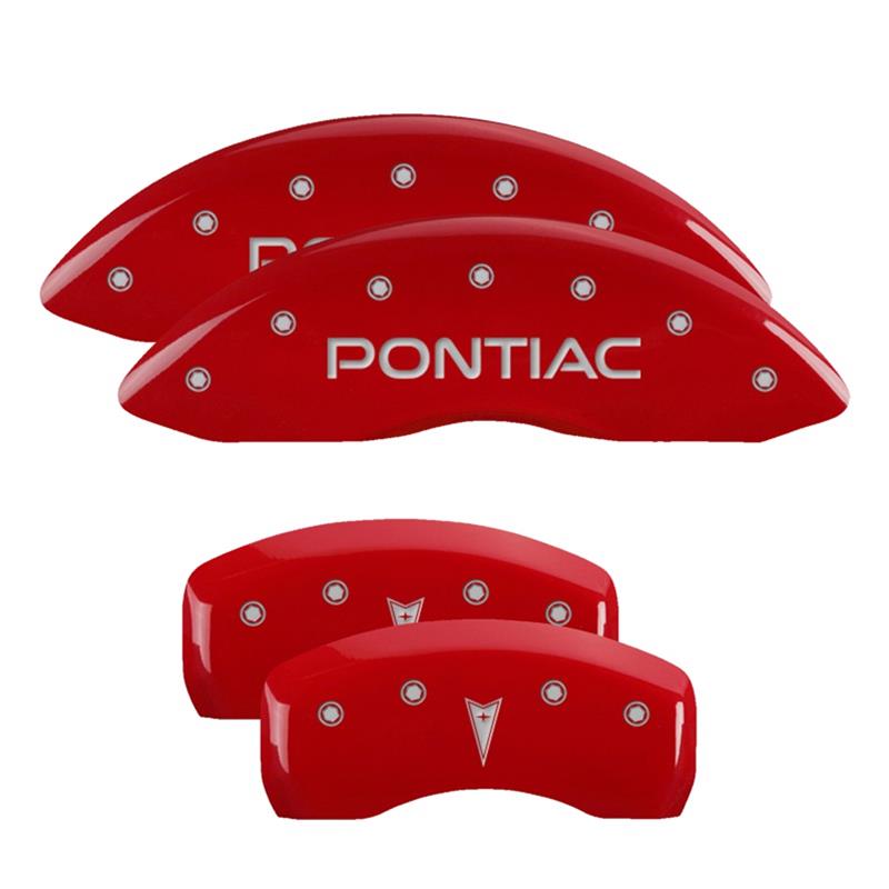 MGP 4 Caliper Covers Engraved Front Pontiac Rear Arrow Red Finish Silver Char 04 Pontiac Bonneville thumbnail 3