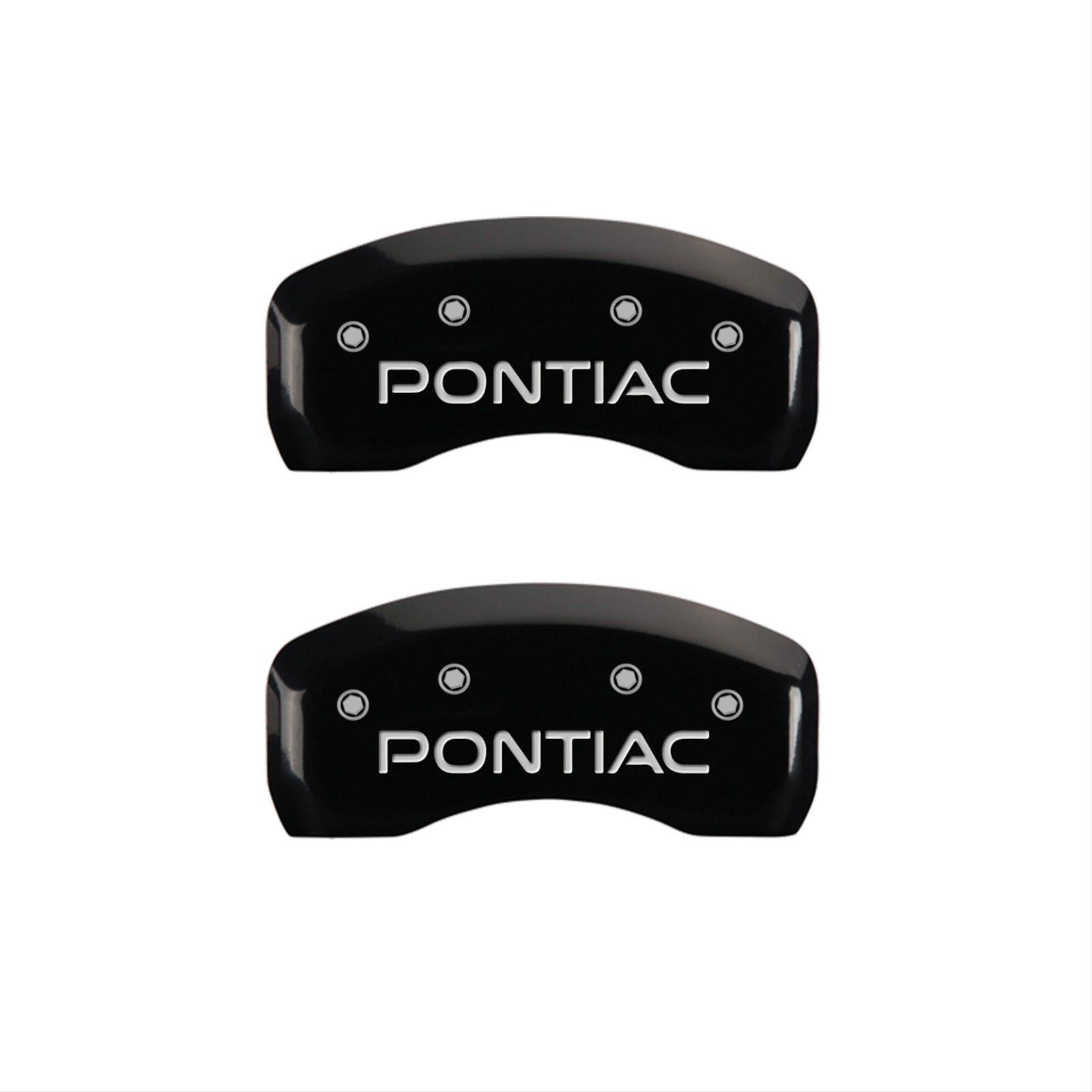 MGP 4 Caliper Covers Engraved Front & Rear Pontiac Black finish silver ch thumbnail 2