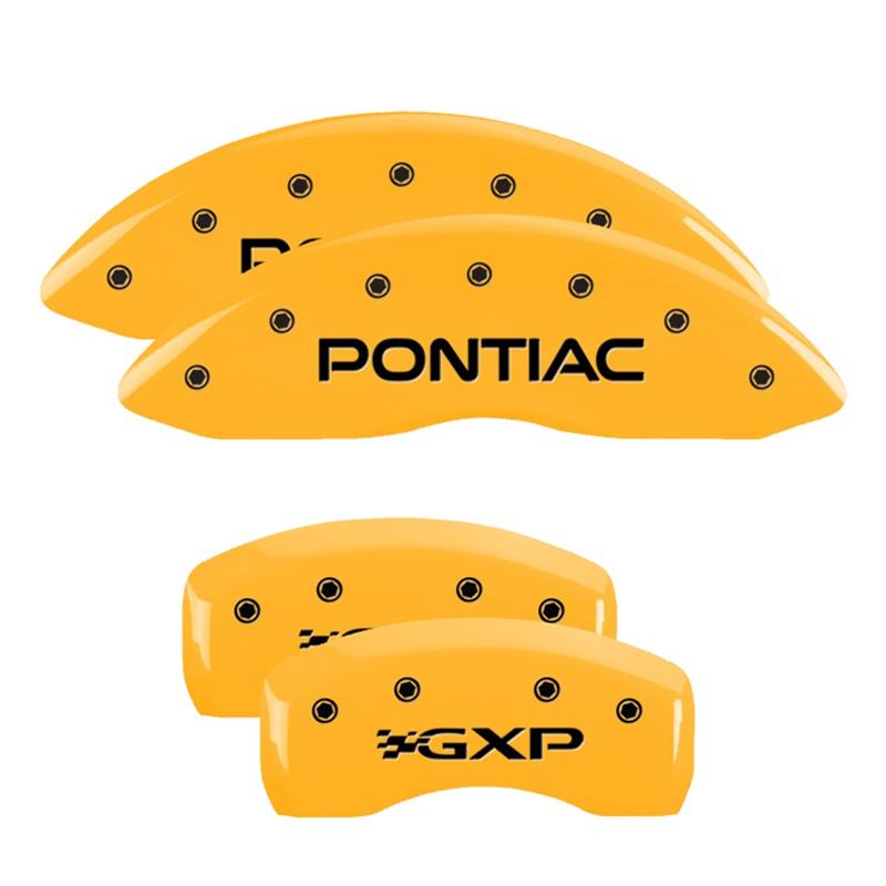 MGP 4 Caliper Covers Engraved Front Pontiac Rear Gxp Yellow Finish Blk Char 2005 Pontiac Bonneville thumbnail 3