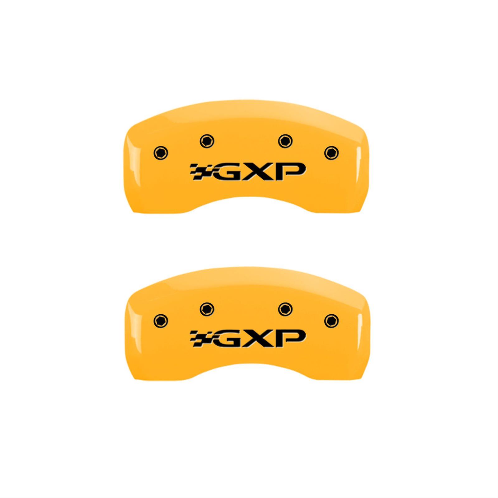 MGP 4 Caliper Covers Engraved Front Pontiac Rear Gxp Yellow Finish Blk Char 2005 Pontiac Bonneville thumbnail 2
