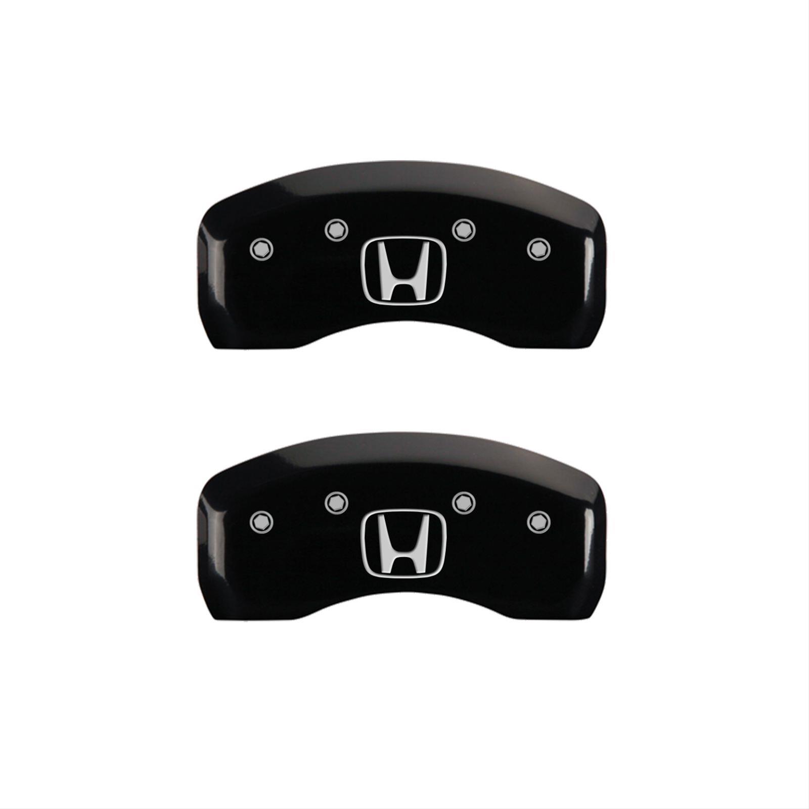 MGP 4 Caliper Covers Engraved Front Honda Engraved Rear H Logo Black finish silver ch thumbnail 2