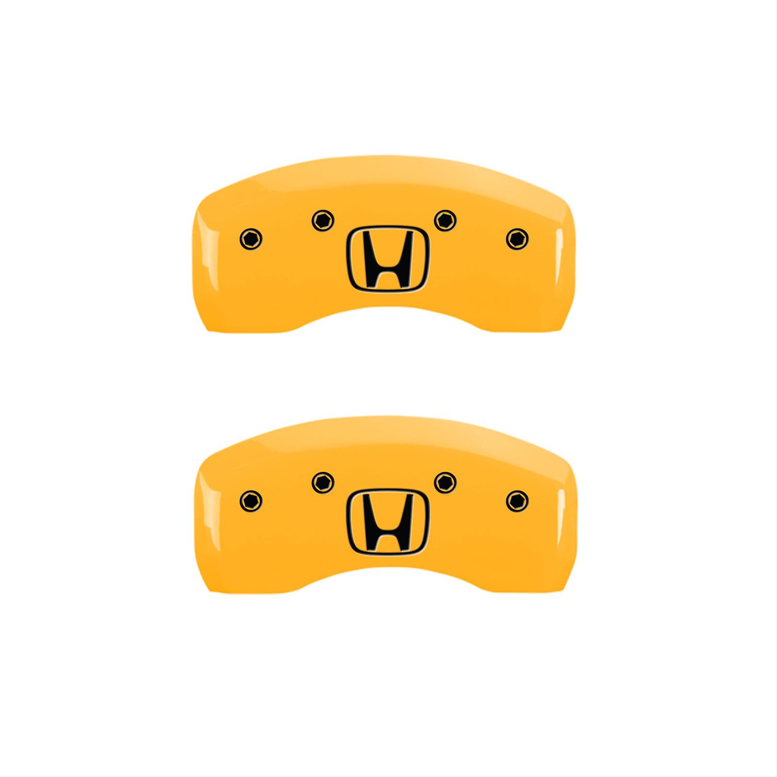MGP 4 Caliper Covers Engraved Front Honda Rear H Logo Yellow Finish Black Char 2004 Honda Pilot thumbnail 2