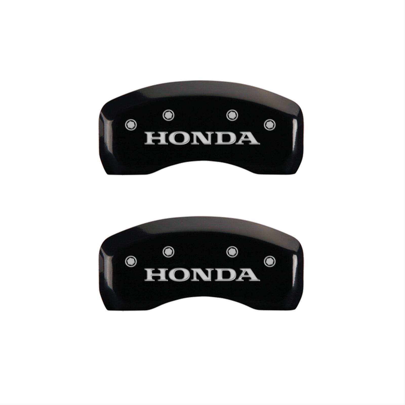 MGP 4 Caliper Covers Engraved Front & Rear Honda Black finish silver ch thumbnail 2
