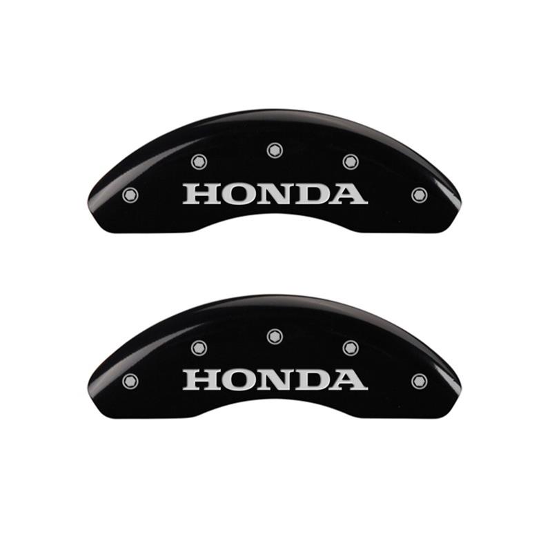 MGP Front set 2 Caliper Covers Engraved Front Honda Black finish silver ch thumbnail 2