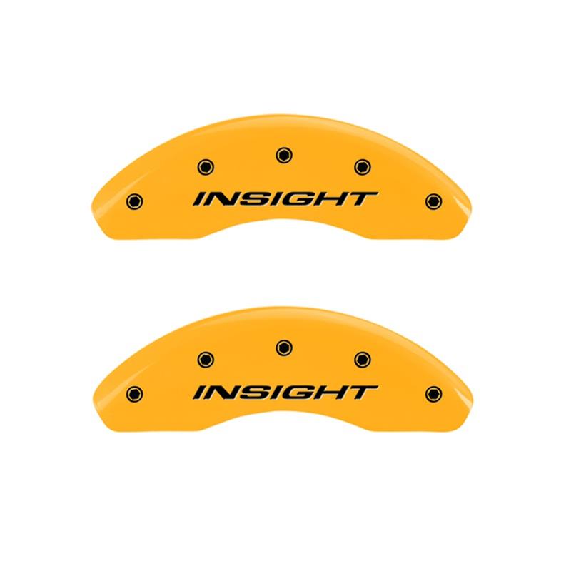 MGP Front set 2 Caliper Covers Engraved Front Insight Yellow finish black ch thumbnail 2