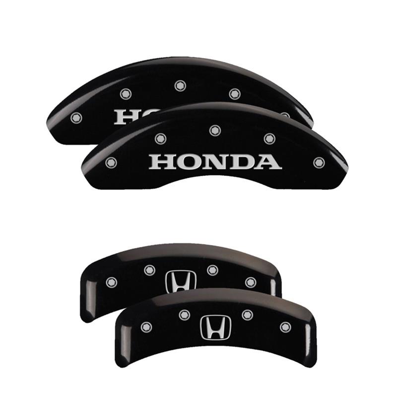 MGP 4 Caliper Covers Engraved Front Honda Engraved Rear H Logo Black finish silver ch thumbnail 3