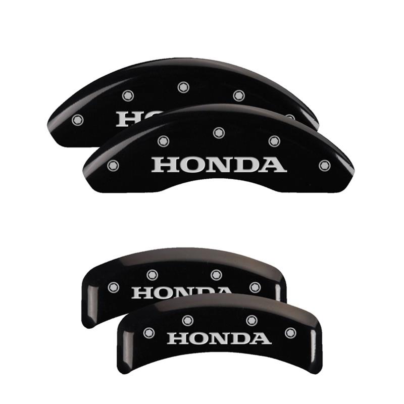 MGP 4 Caliper Covers Engraved Front & Rear Honda Black finish silver ch thumbnail 3