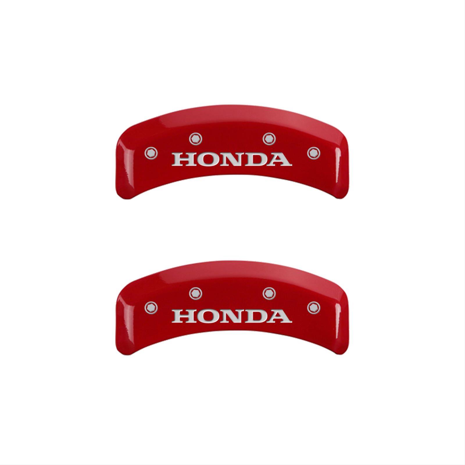 MGP 4 Caliper Covers Engraved Front & Rear Honda Red finish silver ch
