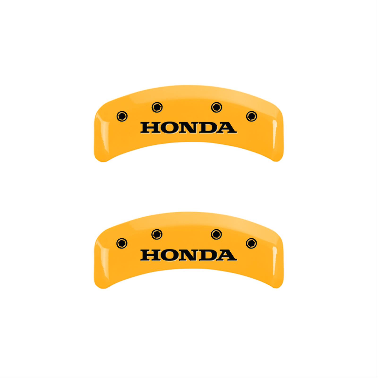 MGP 4 Caliper Covers Engraved Front & Rear Honda Yellow Finish Black Char 2003 Honda Element thumbnail 2