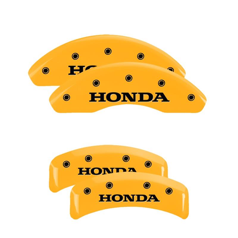 MGP 4 Caliper Covers Engraved Front & Rear Honda Yellow Finish Black Char 2003 Honda Element thumbnail 3