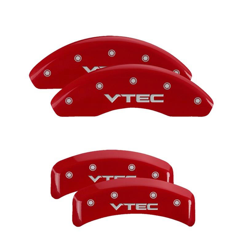 MGP 4 Caliper Covers Engraved Front & Rear Vtech Red finish silver ch thumbnail 3