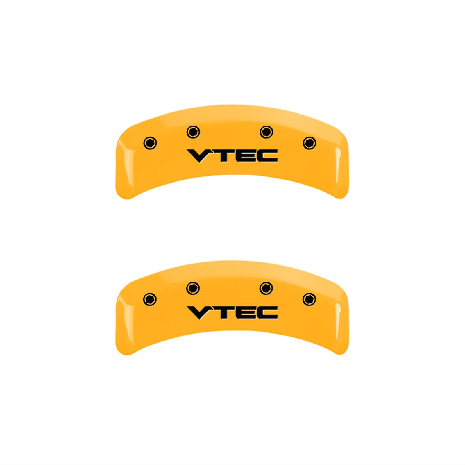 MGP 4 Caliper Covers Engraved Front & Rear Vtech Yellow Finish Black Char 2003 Honda Element thumbnail 2