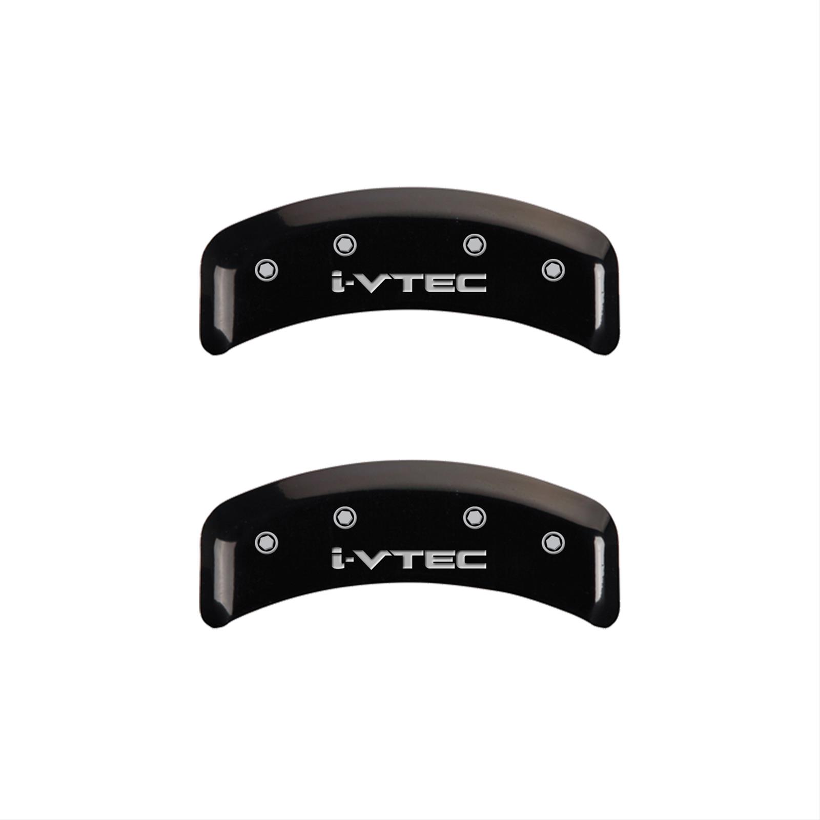 MGP 4 Caliper Covers Engraved Front & Rear i-Vtec Black finish silver ch