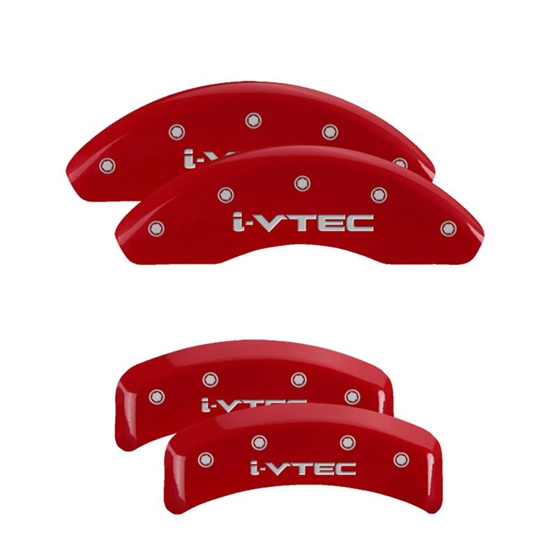 MGP 4 Caliper Covers Engraved Front & Rear i-Vtec Red finish silver ch thumbnail 2