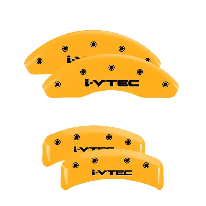 MGP 4 Caliper Covers Engraved Front & Rear i-Vtec Yellow finish black ch thumbnail 3
