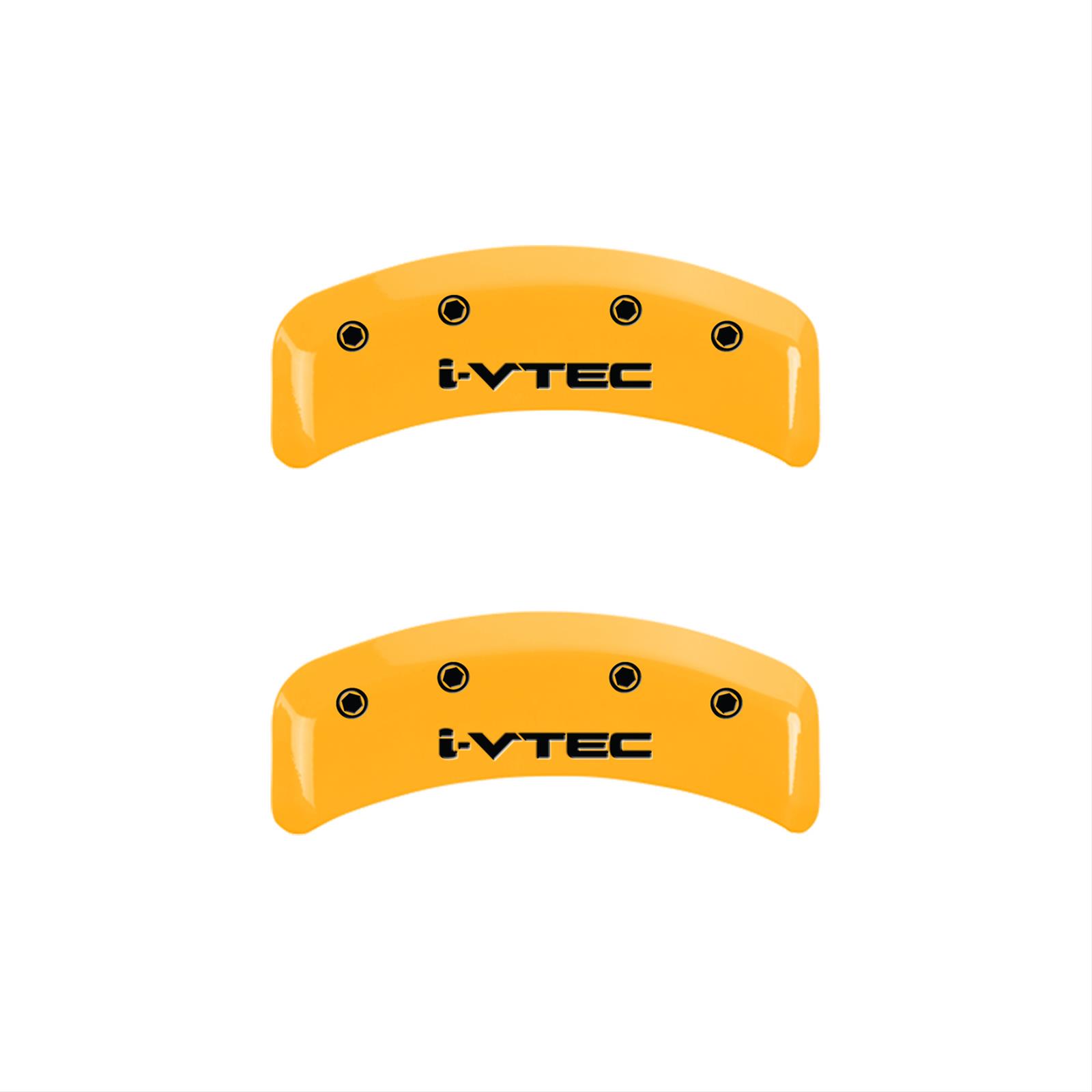 MGP 4 Caliper Covers Engraved Front & Rear i-Vtec Yellow finish black ch