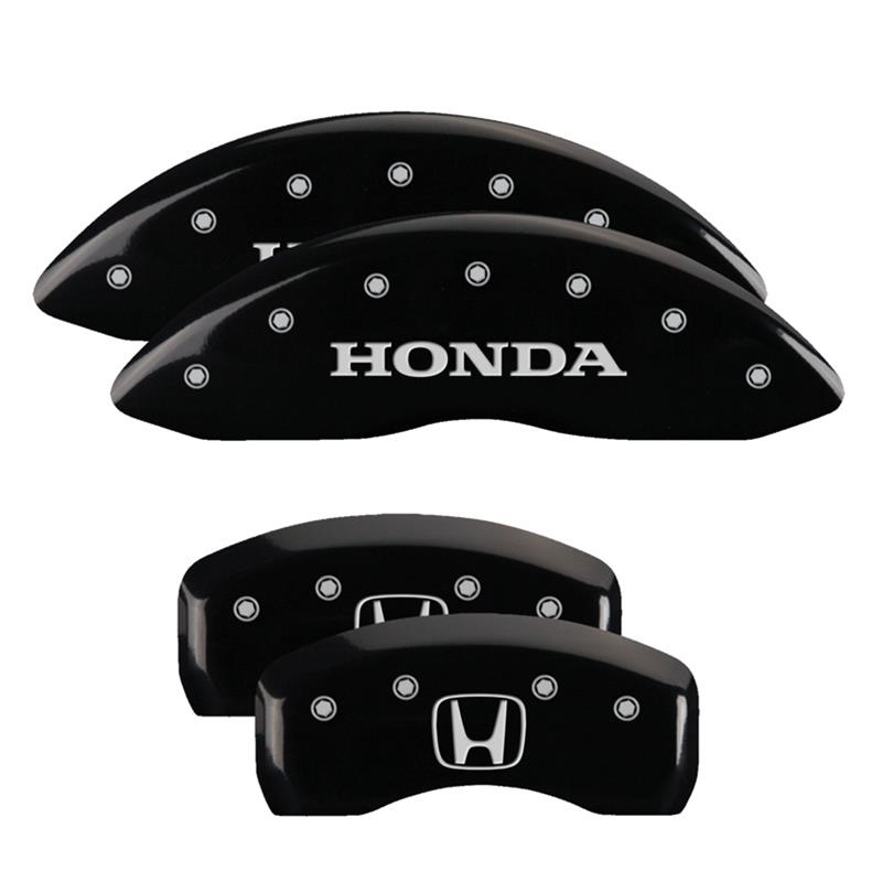 MGP 4 Caliper Covers Engraved Front Honda Engraved Rear H Logo Black finish silver ch thumbnail 3