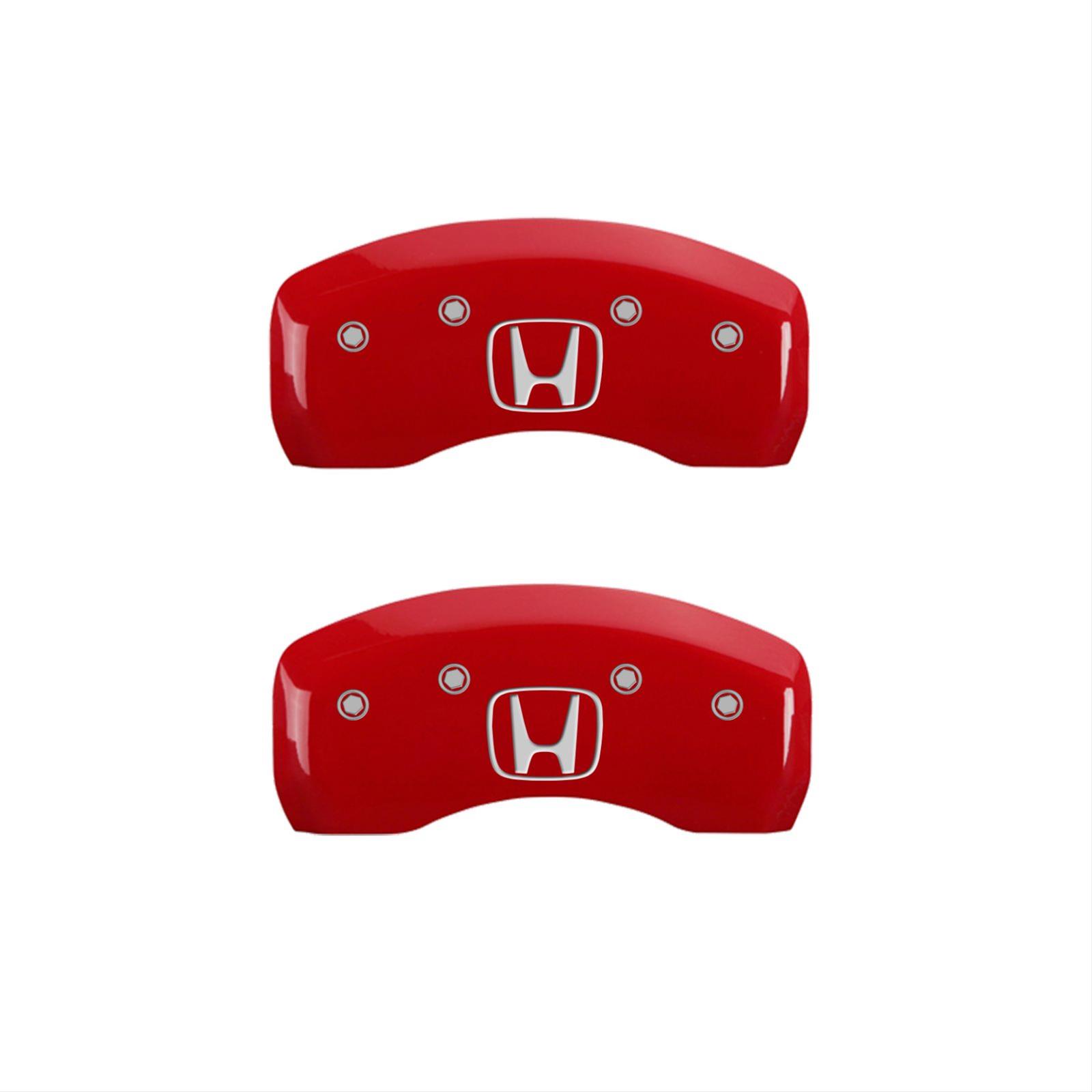 MGP 4 Caliper Covers Engraved Front Honda Engraved Rear H Logo Red finish silver ch thumbnail 2