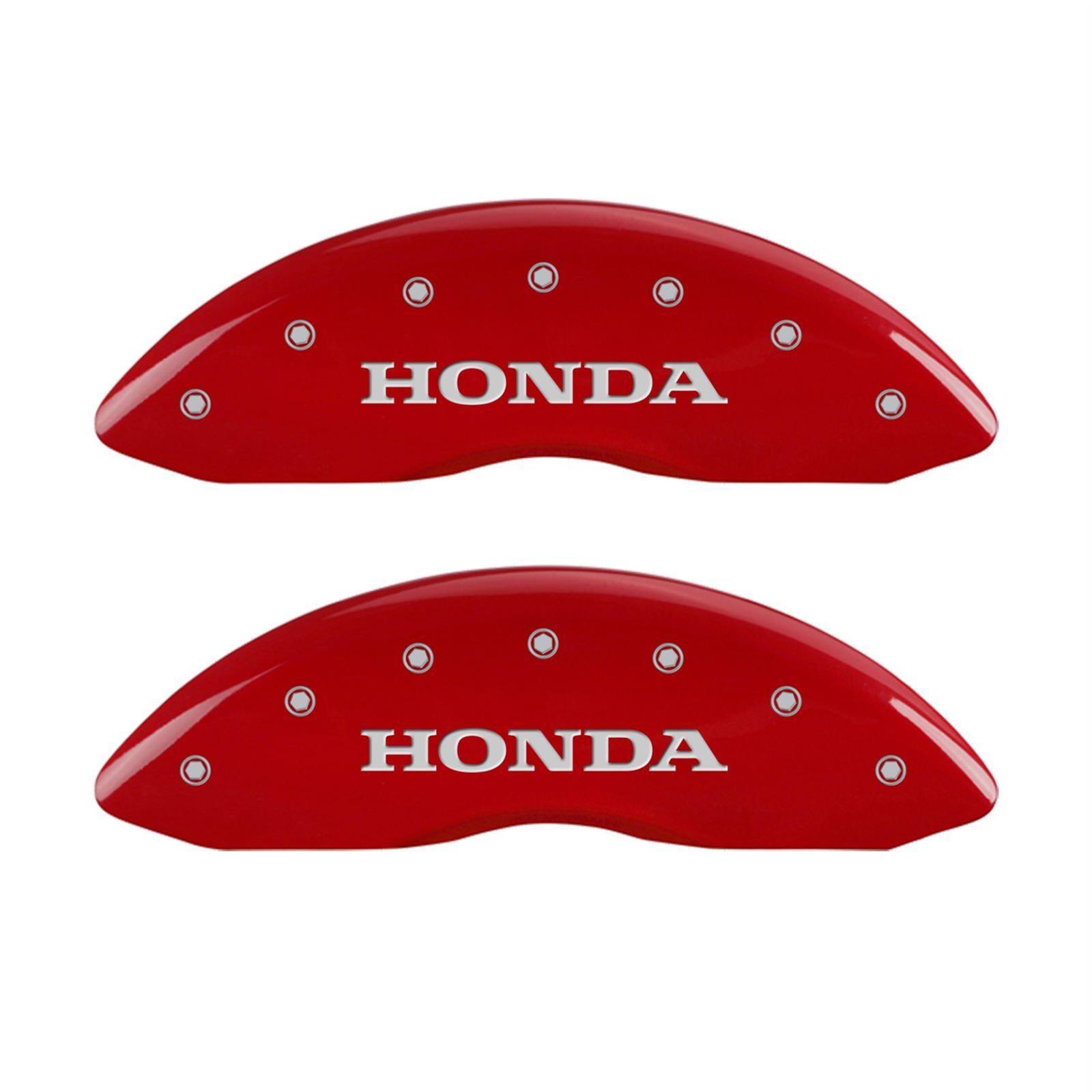 MGP 4 Caliper Covers Engraved Front & Rear Honda Red finish silver ch