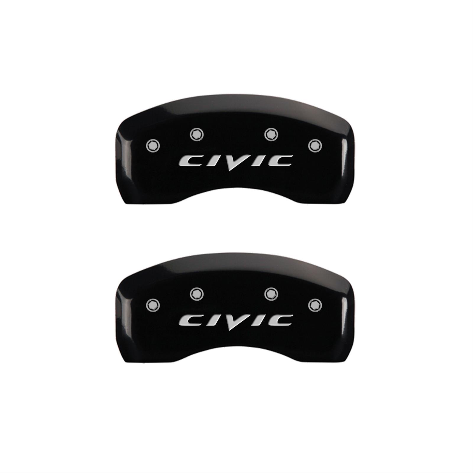 MGP 4 Caliper Covers Engraved Front Civic Engraved Rear 2015/CIVIC Black finish silver ch thumbnail 2