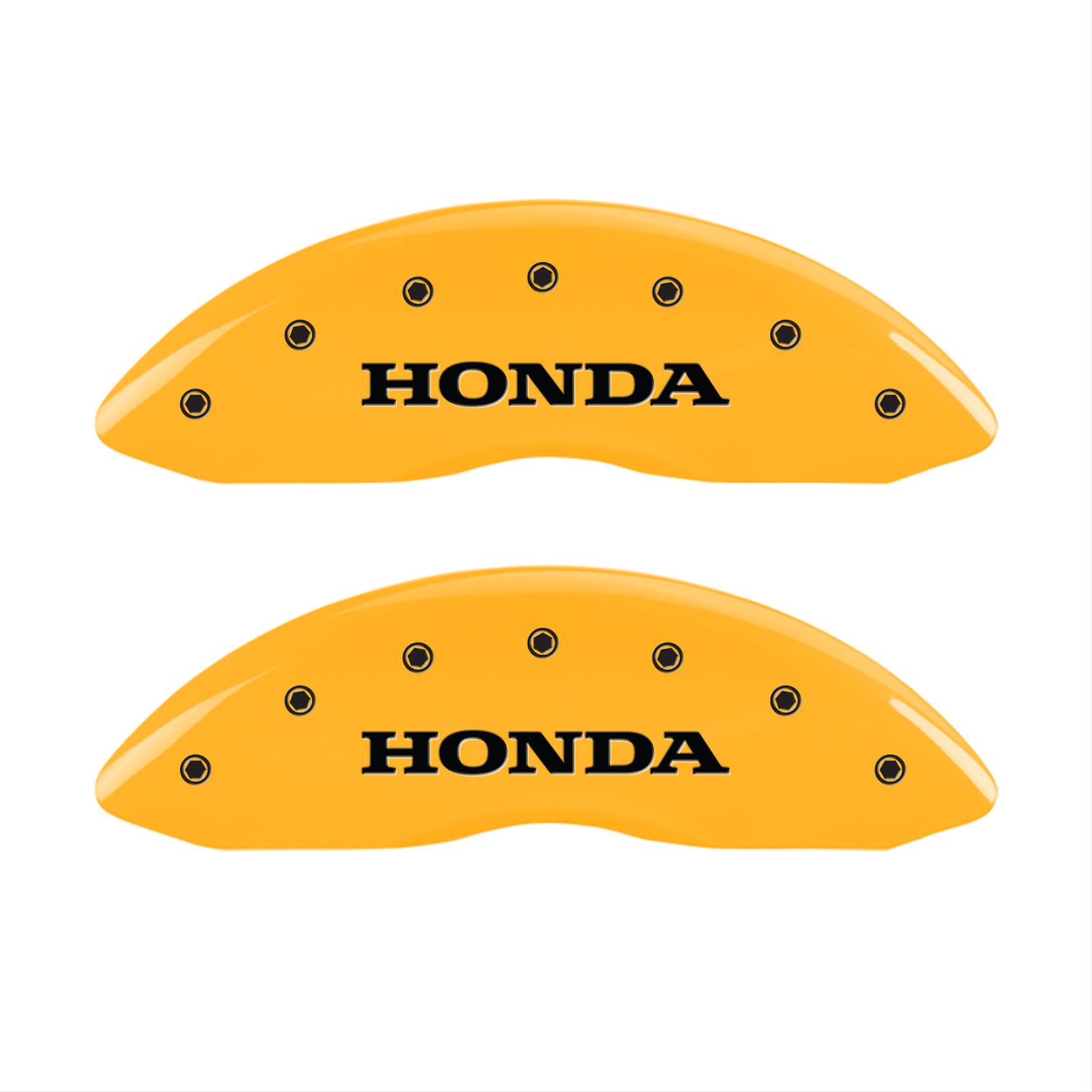 MGP 4 Caliper Covers Engraved Front Honda Engraved Rear H Logo Yellow finish black ch thumbnail 2