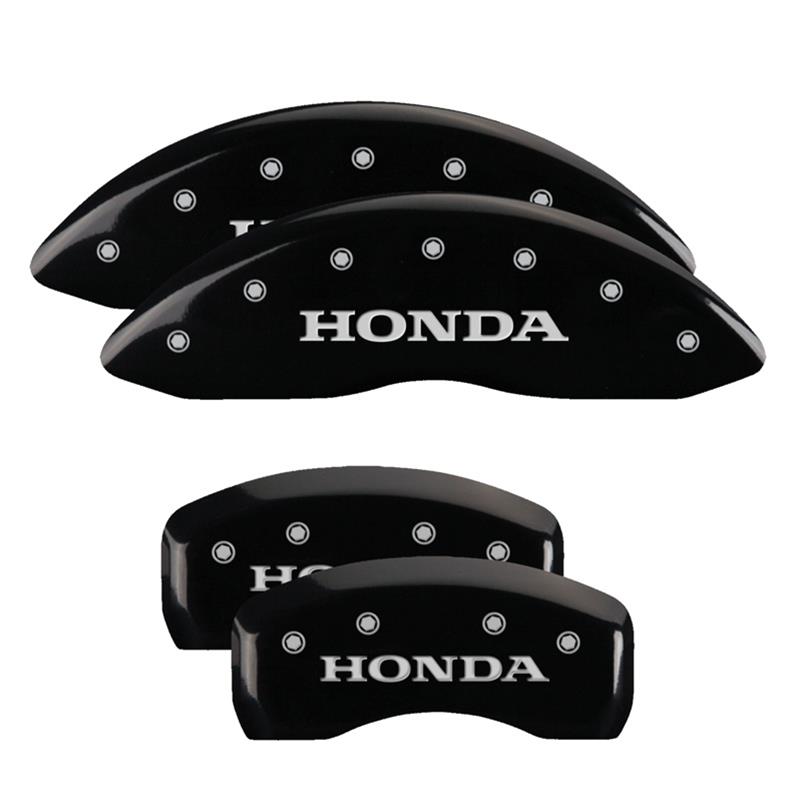 MGP 4 Caliper Covers Engraved Front & Rear Honda Black finish silver ch thumbnail 3