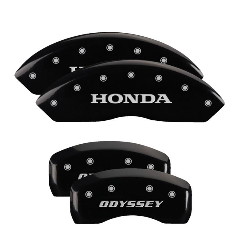 MGP 4 Caliper Covers Engraved Front Honda Engraved Rear Odyssey Black finish silver ch thumbnail 3