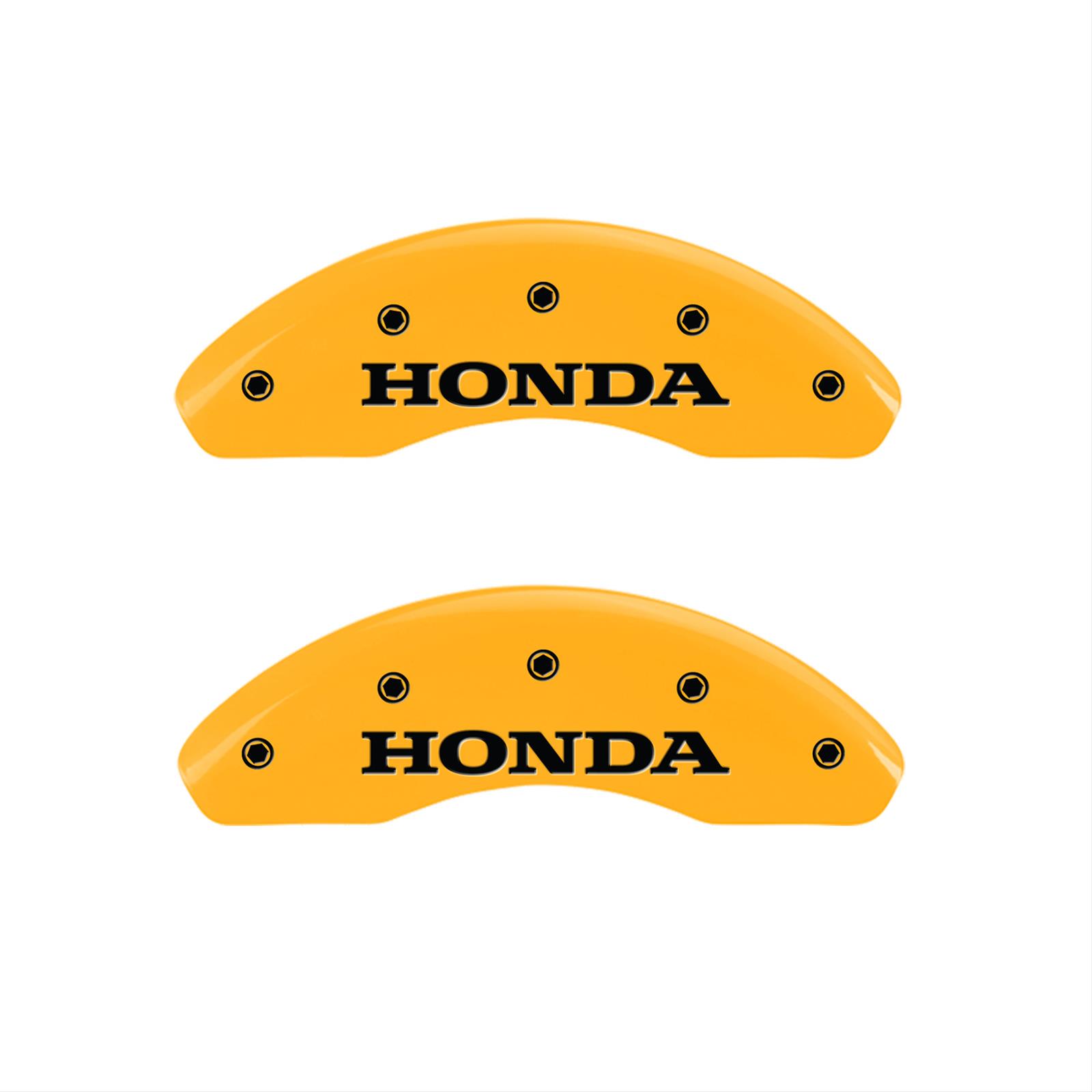 MGP 4 Caliper Covers Engraved Front Honda Engraved Rear Crosstour Yellow finish black ch
