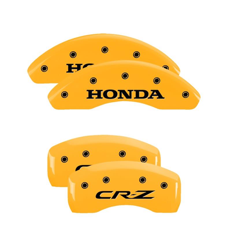 MGP 4 Caliper Covers Engraved Front Honda Engraved Rear CR-Z Yellow finish black ch thumbnail 3