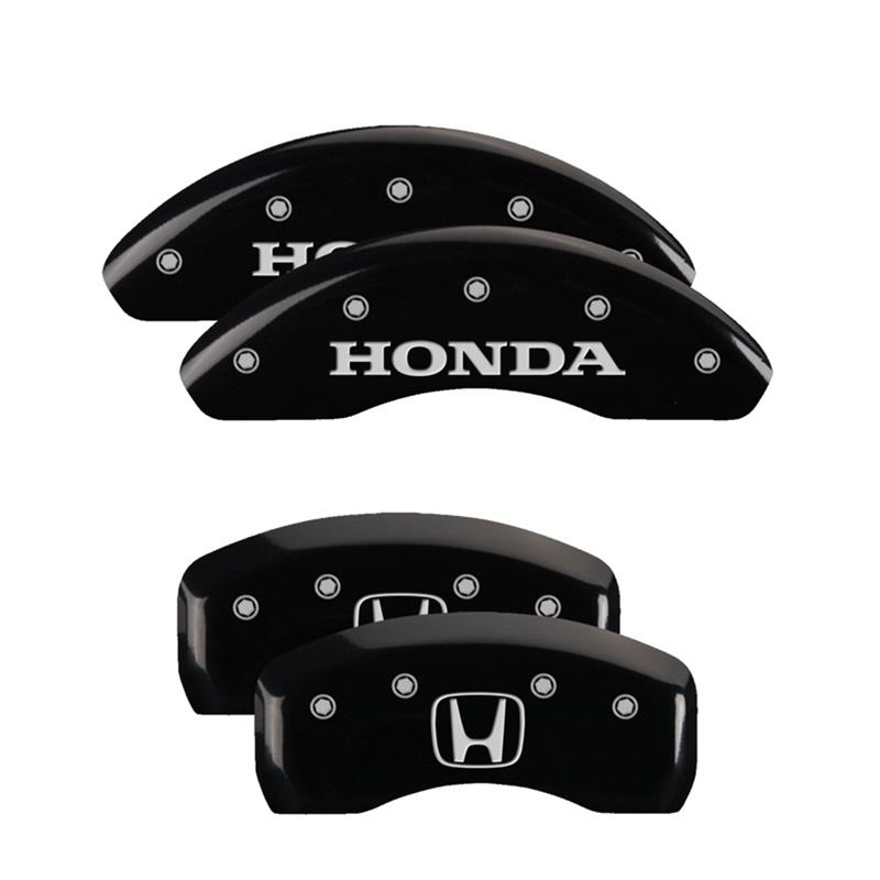 MGP 4 Caliper Covers Engraved Front Honda Engraved Rear H Logo Black finish silver ch thumbnail 3