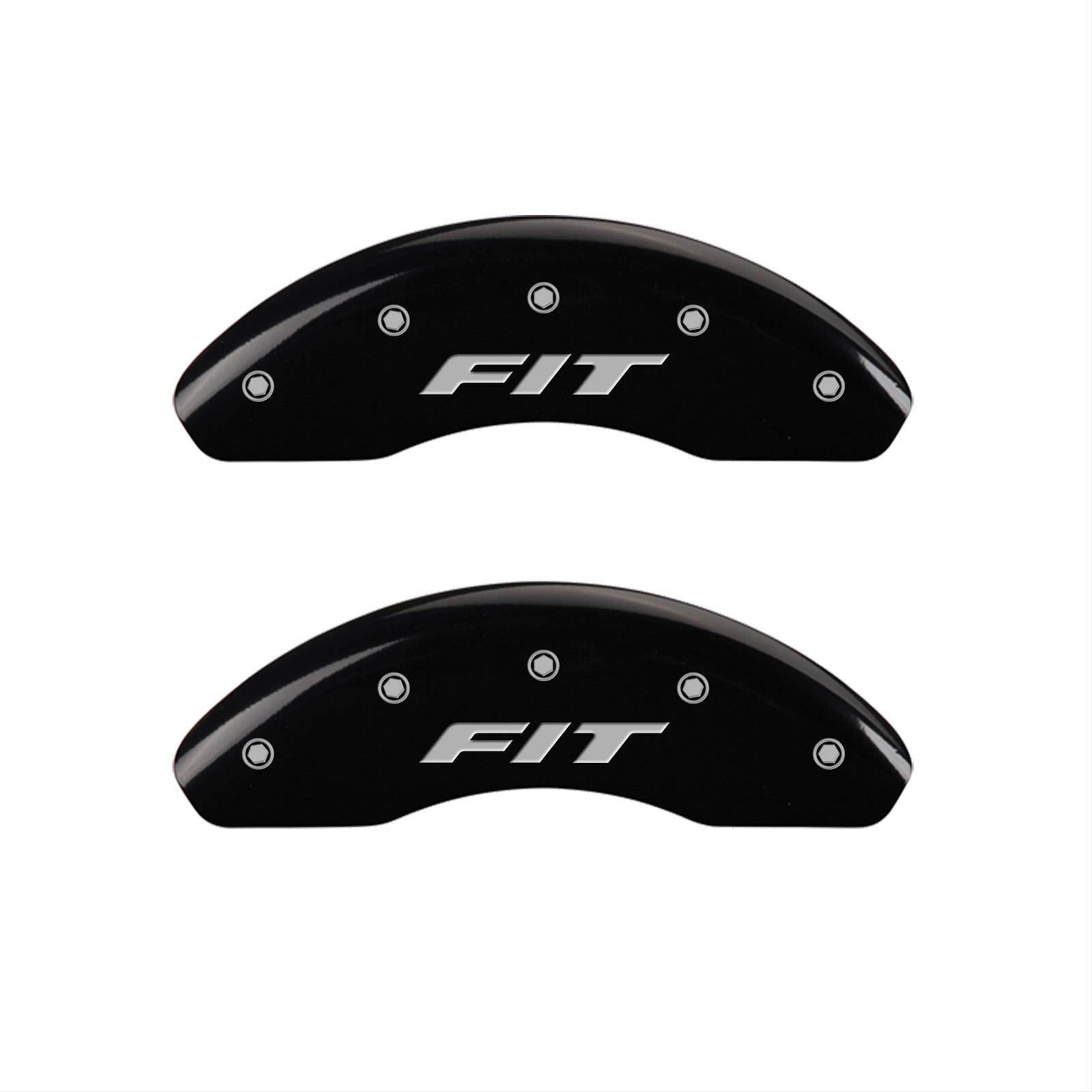 MGP Front set 2 Caliper Covers Engraved Front FIT Black finish silver ch