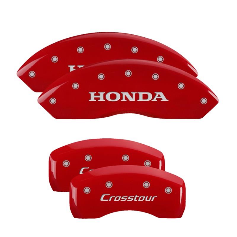 MGP Caliper Covers - Brake for 2010-2011 ACCORD CROSSTOUR 20211SCLCRD Set Of 4 Classic Covers, Red Powder Coat Finish
