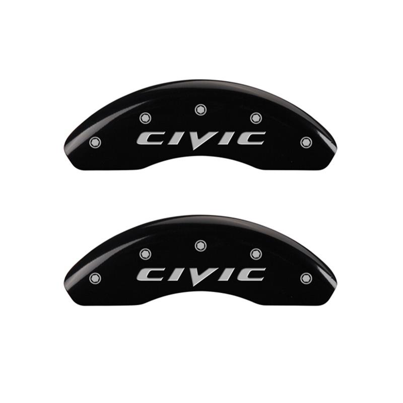 MGP Front set 2 Caliper Covers Engraved Front 2015/Civic Black finish silver ch thumbnail 2