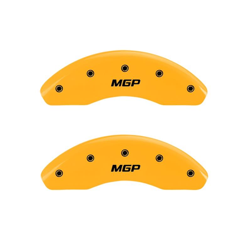 MGP Front set 2 Caliper Covers Engraved Front MGP Yellow finish black ch thumbnail 2