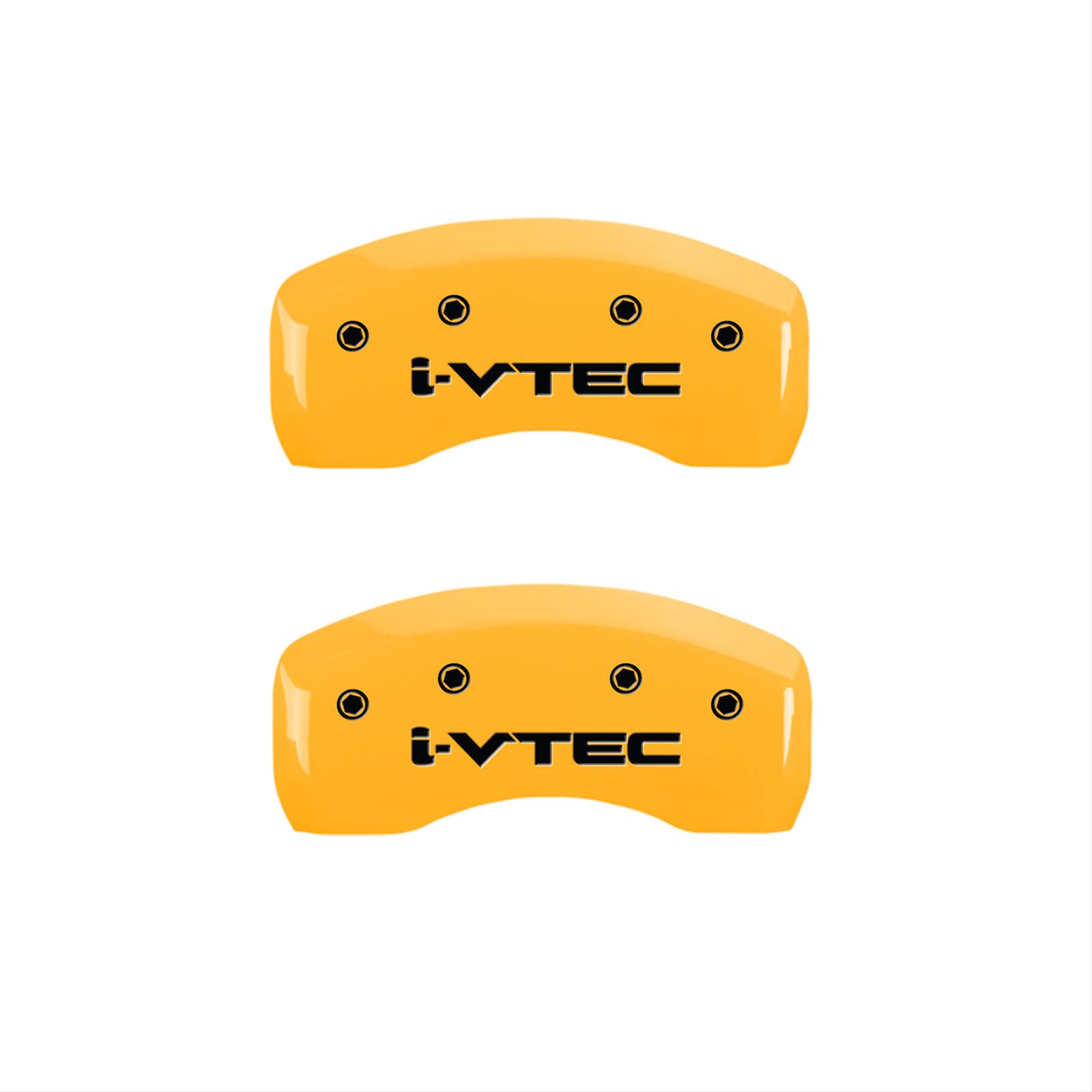 MGP 4 Caliper Covers Engraved Front & Rear i-Vtec Yellow finish black ch thumbnail 2