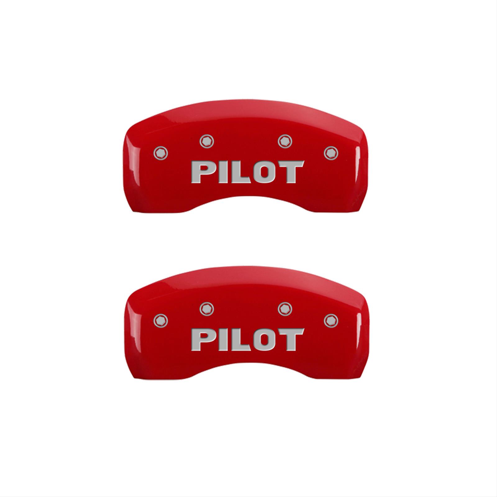 MGP 4 Caliper Covers Engraved Front Honda Engraved Rear Pilot/2015 Red finish silver ch thumbnail 2