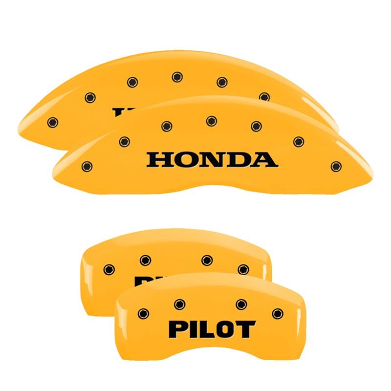 MGP 4 Caliper Covers Engraved Front Honda Engraved Rear Pilot/2015 Yellow finish black ch thumbnail 3