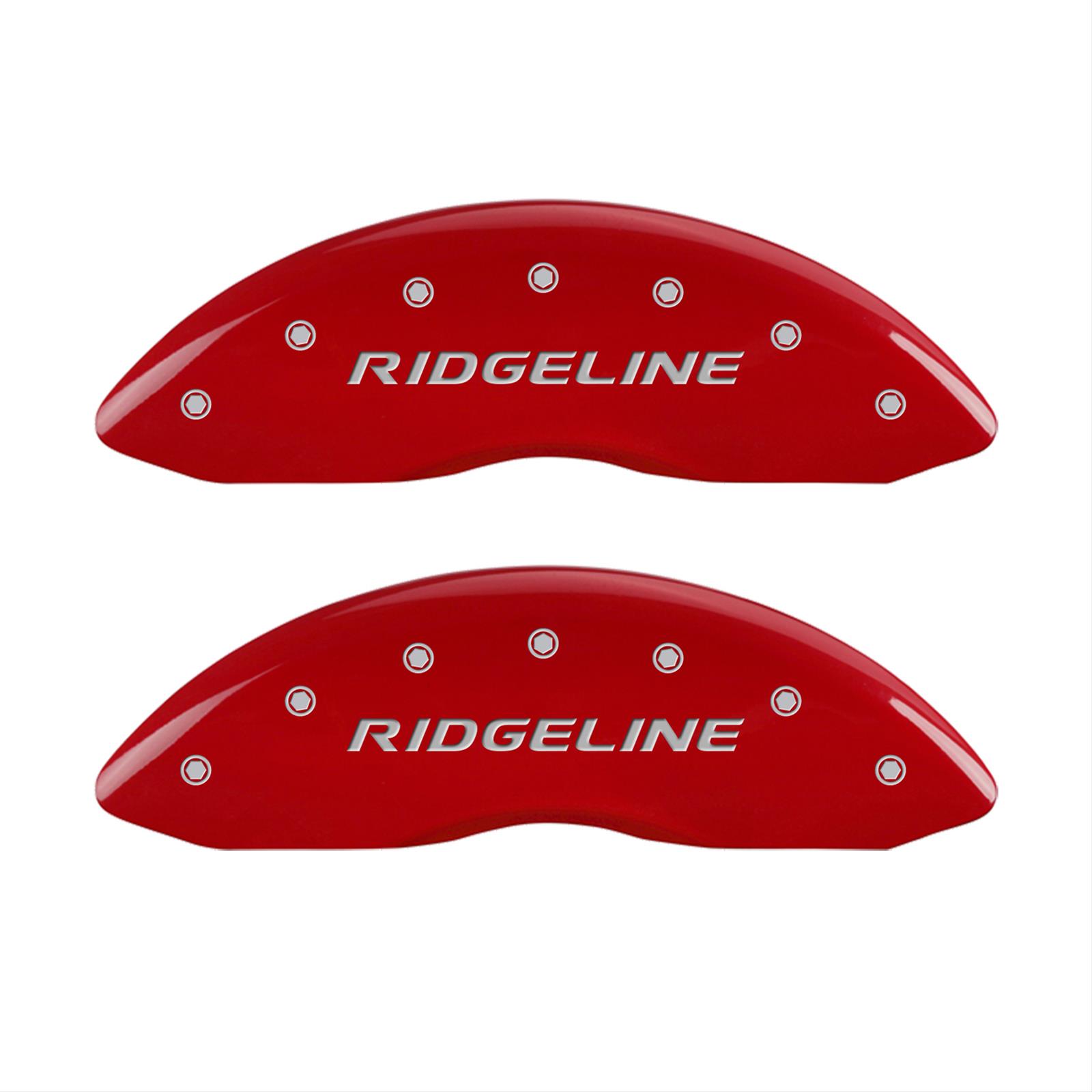 MGP 4 Caliper Covers Engraved Front & Rear Ridgeline Red Finish Silver Char 2017 Honda Ridgeline