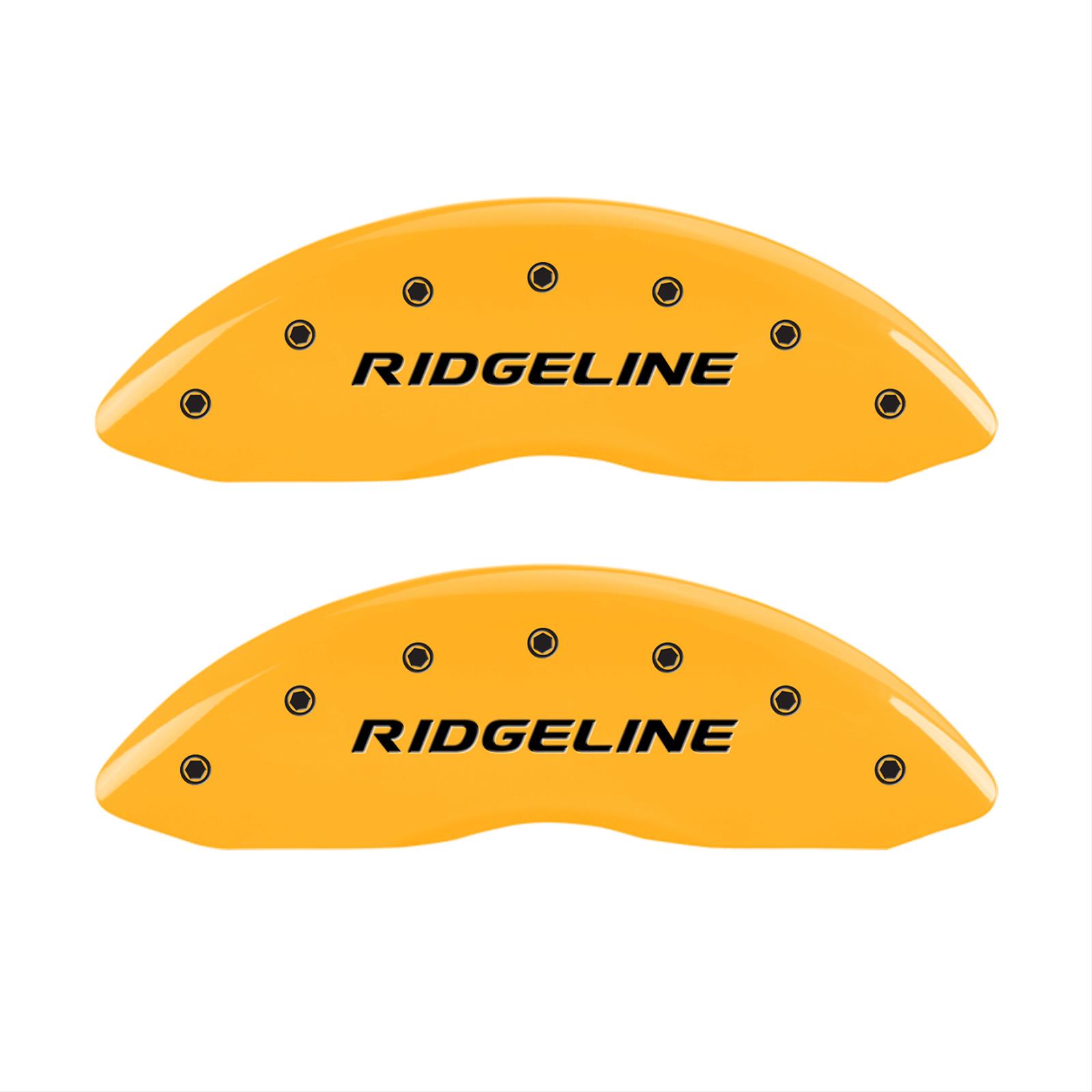 MGP 4 Caliper Covers Engraved Front & Rear Ridgeline Yellow Finish Black Char 2019 Honda Ridgeline thumbnail 2