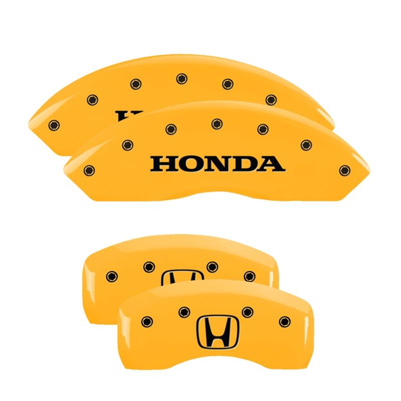 MGP 4 Caliper Covers Engraved Front Honda Rear H Logo Yellow Finish Black Char 2004 Honda Pilot thumbnail 3