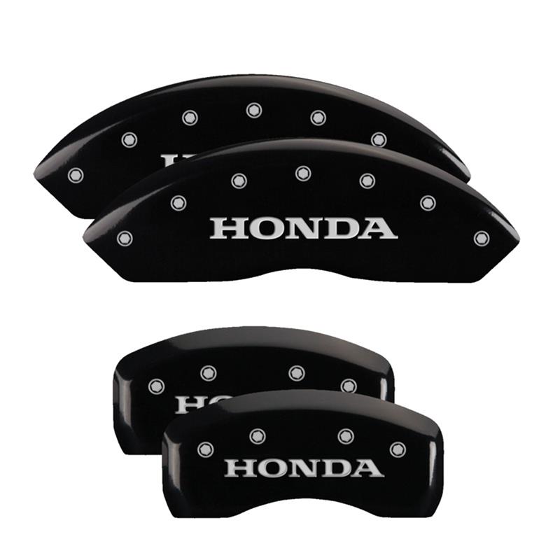 MGP 4 Caliper Covers Engraved Front & Rear Honda Black finish silver ch thumbnail 3
