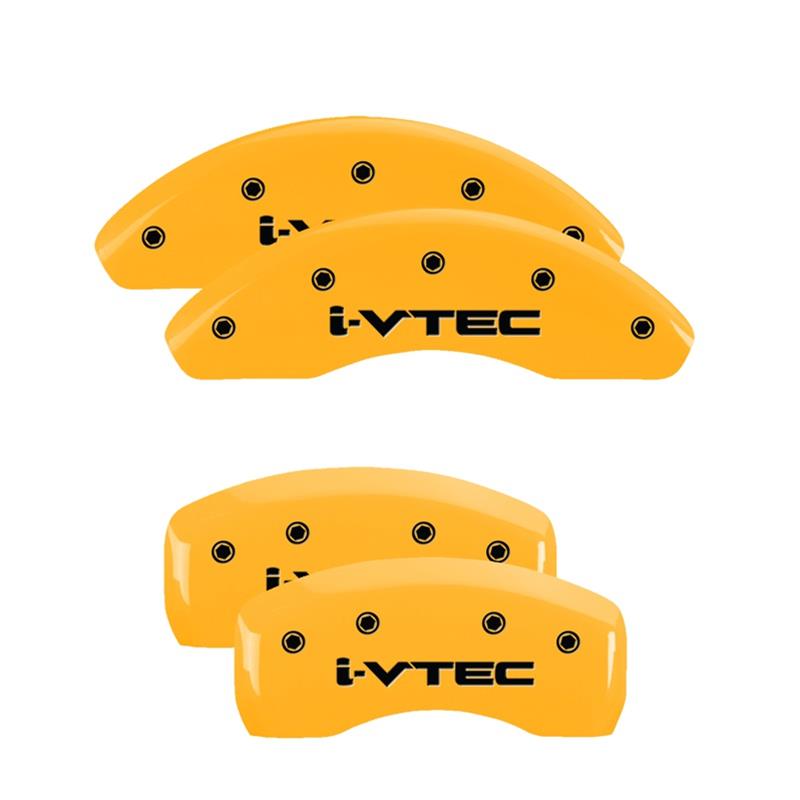 MGP 4 Caliper Covers Engraved Front & Rear i-Vtec Yellow finish black ch thumbnail 3