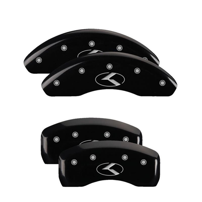 MGP 4 Caliper Covers Engraved Front & Rear Circle K/Kia Black finish silver ch thumbnail 3