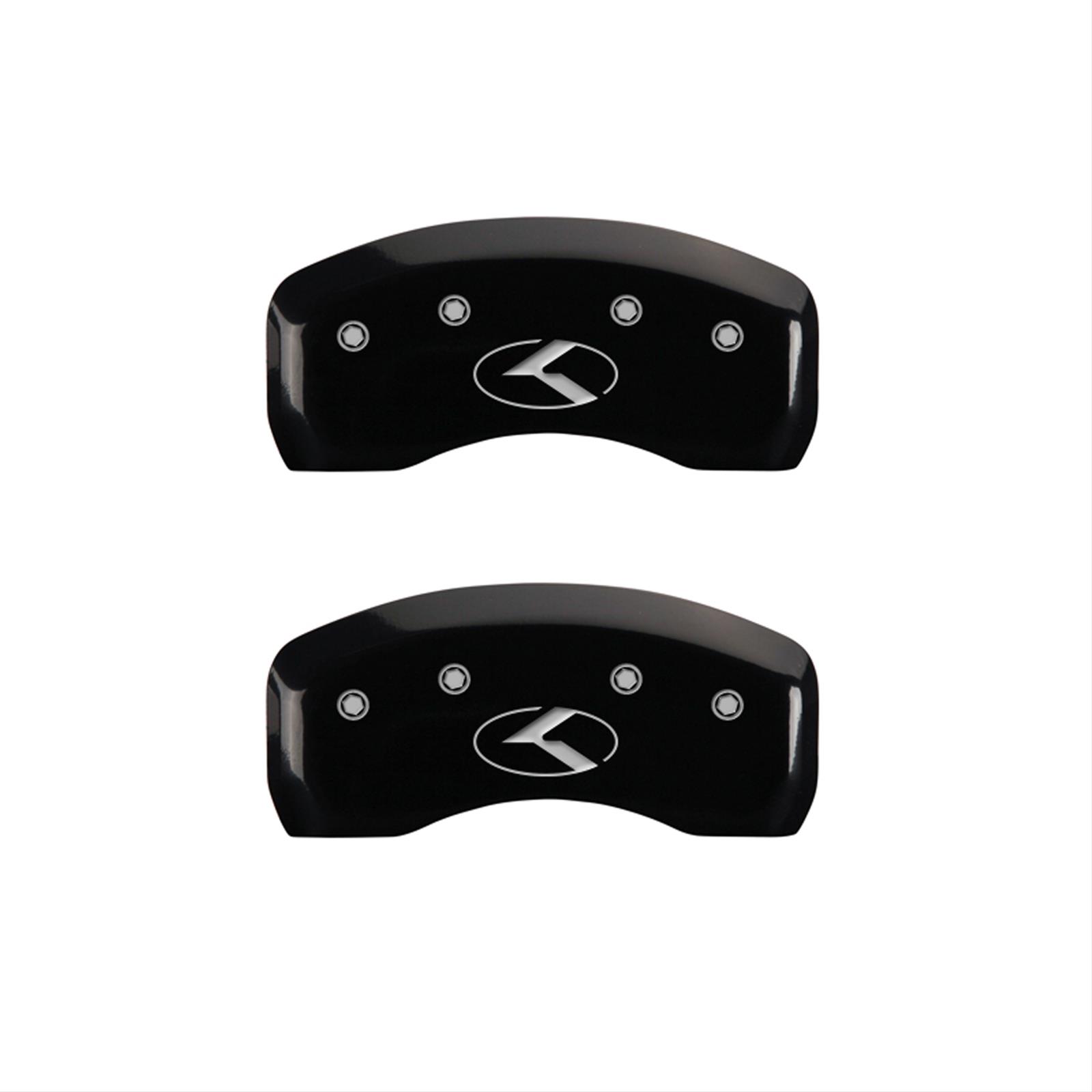 MGP 4 Caliper Covers Engraved Front & Rear Circle K/Kia Black finish silver ch thumbnail 2