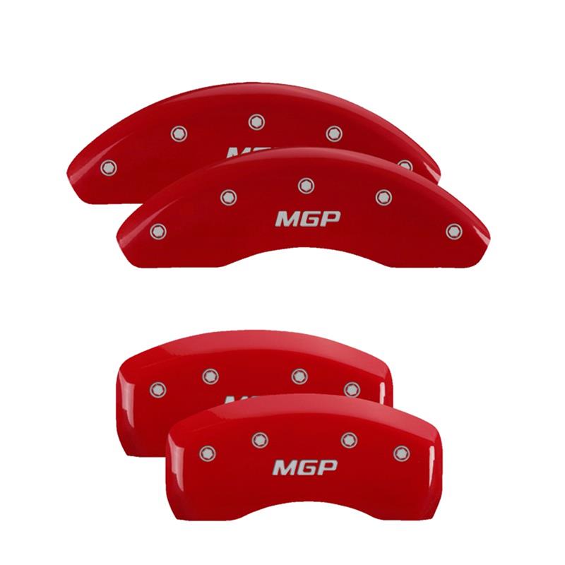 MGP 4 Caliper Covers Engraved Front & Rear MGP Red finish silver ch thumbnail 3