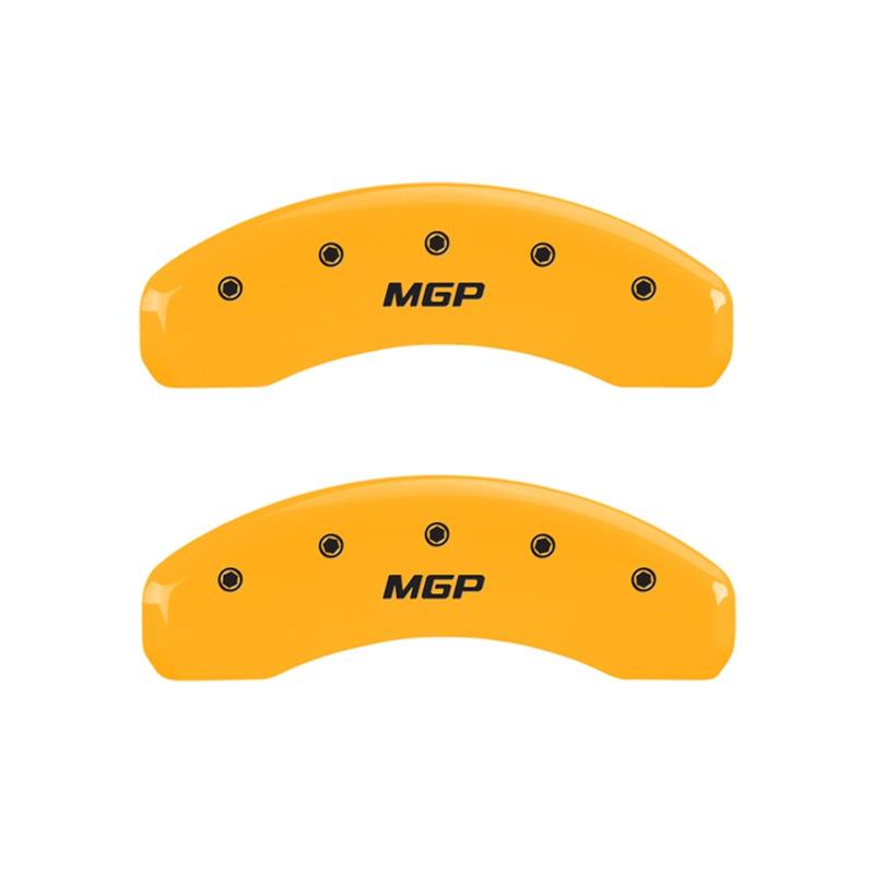 MGP Rear set 2 Caliper Covers Engraved Rear MGP Yellow finish black ch thumbnail 2