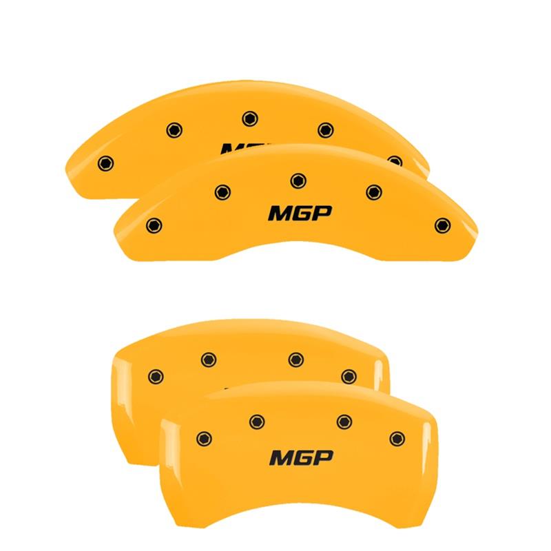 MGP 4 Caliper Covers Engraved Front & Rear MGP Yellow finish black ch thumbnail 3