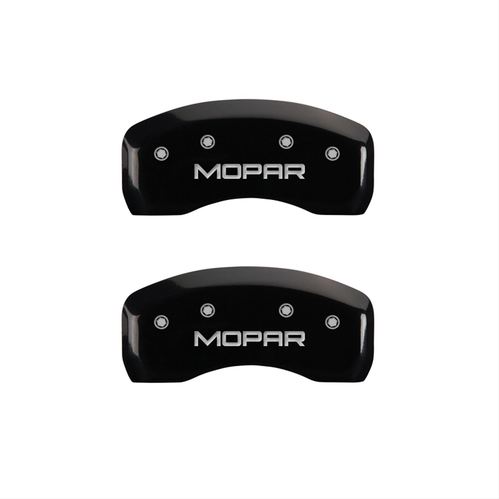 MGP 4 Caliper Covers Engraved Front & Rear MOPAR Black finish silver ch thumbnail 2