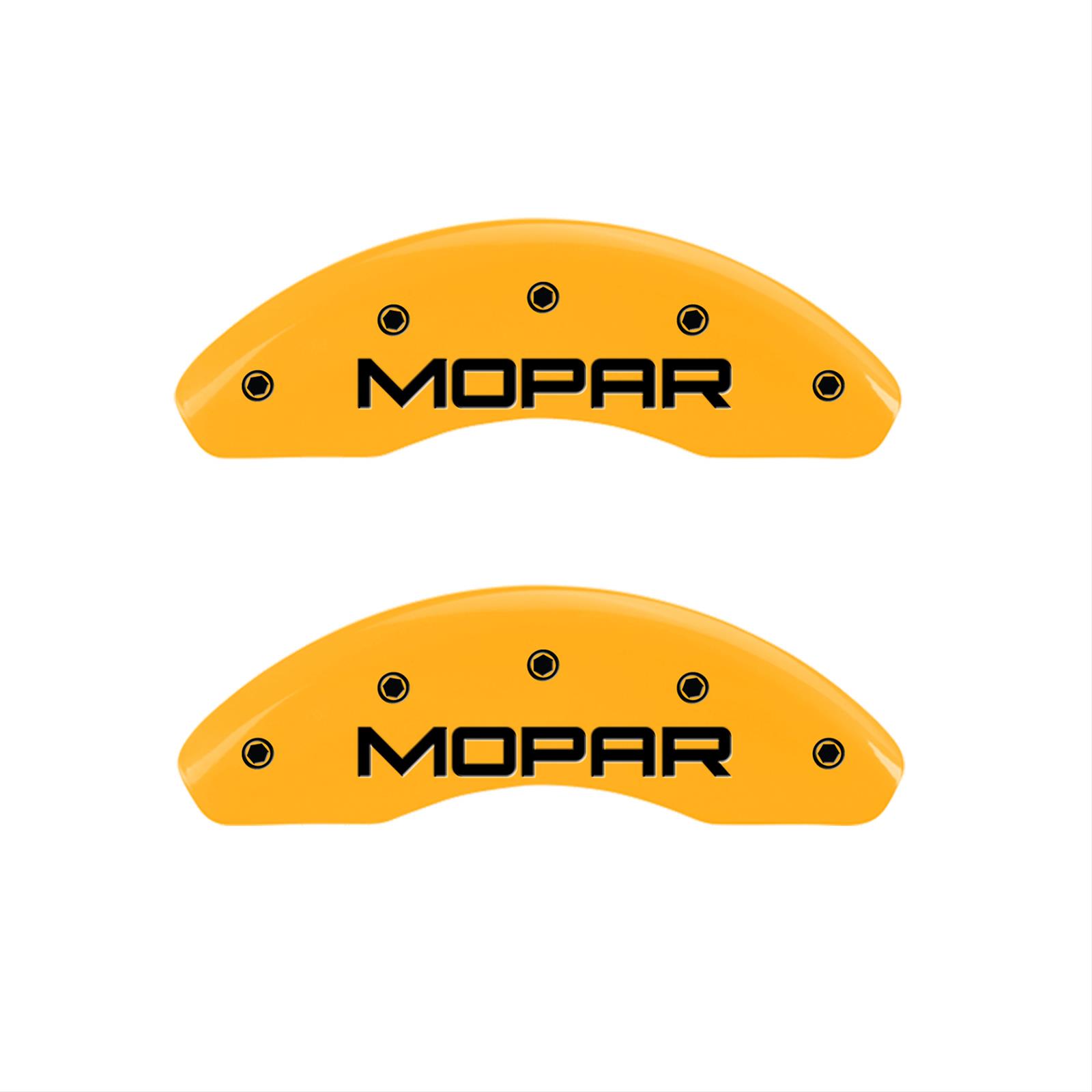 MGP 4 Caliper Covers Engraved Front & Rear Mopar Yellow Finish Black Char 2004 Chrysler Crossfire